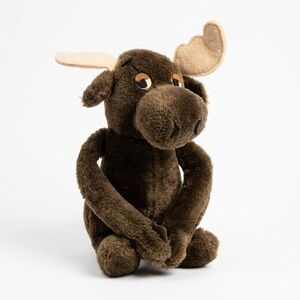 Vintage 1977 RDakin Moose Plush Brown Stuffed Animal Arctic Circle Korea Toy 11”